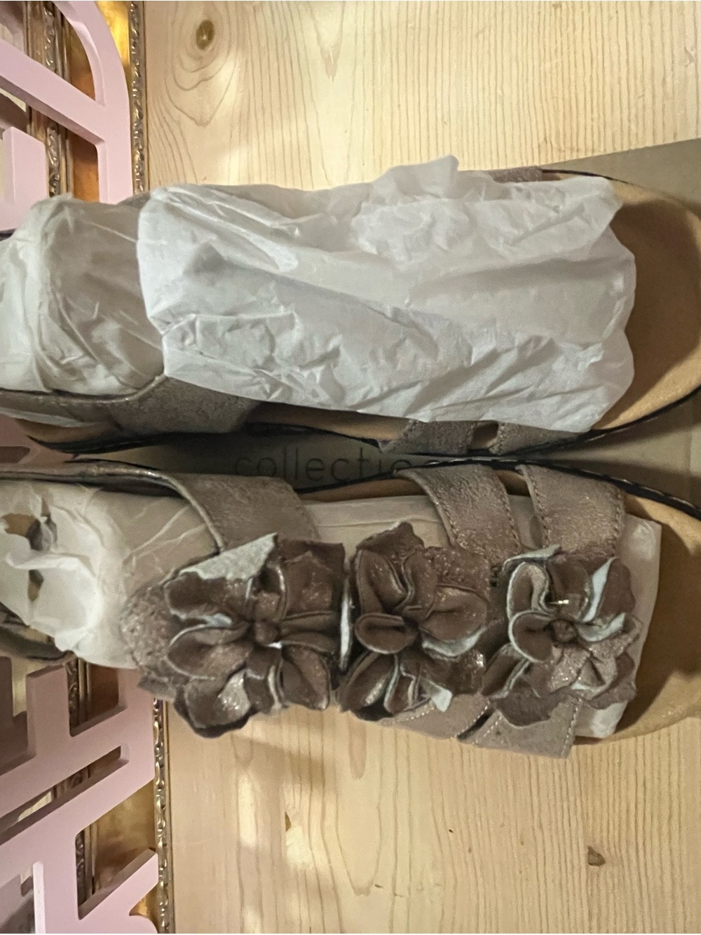 Clarks Women's Taupe Floral Strap Sandals